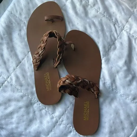 MICHAEL Michael Kors Brown Braided Sandals - Picture 1 of 6